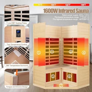 Moray 2-Person Hemlock Sauna with 10 Far-infrared Carbon Crystal Heaters and Chromotherapy