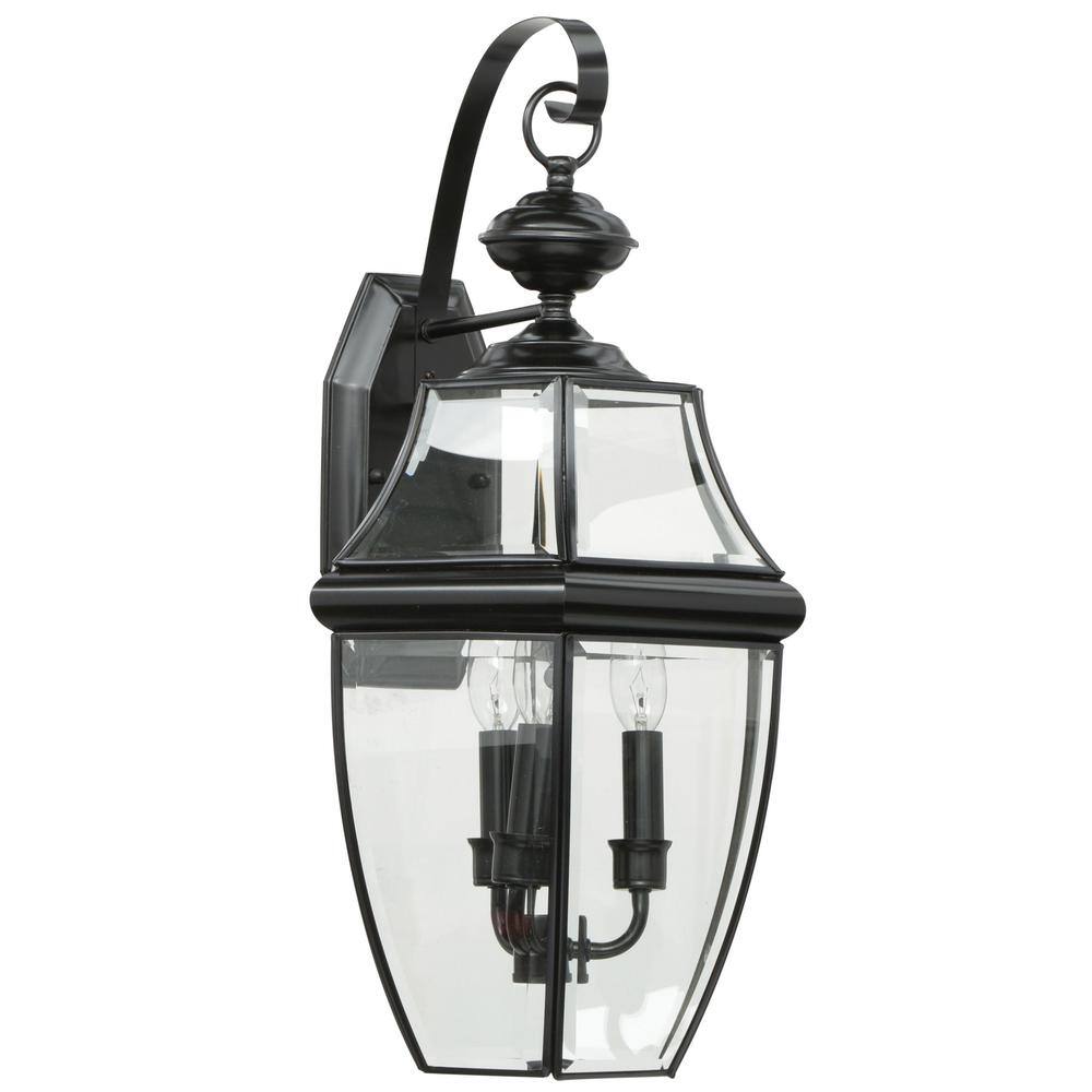 Lancaster Black and Clear Glass 23" Outdoor Wall Lantern