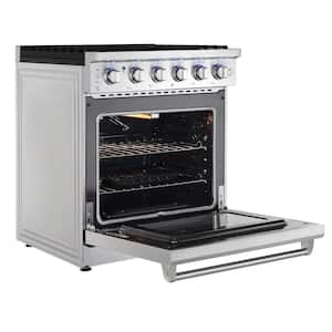 30 in. 4.5 cu. ft. Single Oven Freestanding Gas Range with 5 Burners in. Stainless Steel with Storage Drawer
