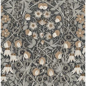 Wrought Iron and Chamois Tulip Garden Vinyl Peel and Stick Wallpaper Roll (30.75 sq. ft.)