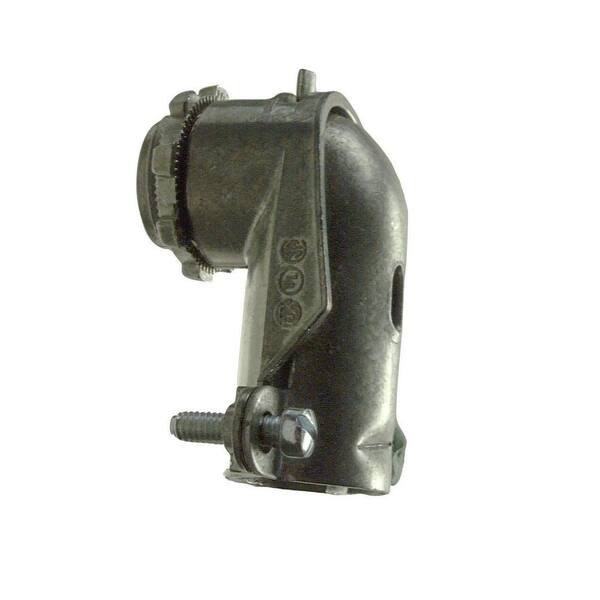 Halex 2-1/2 in. 90-Degree Zinc Flex Connector 11025B - The Home Depot