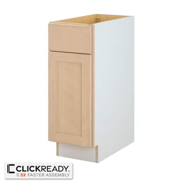 12 in. W x 24 in. D x 34.5 in. H Ready to Assemble Base Kitchen Cabinet in Unfinished with CLICKREADY Technology