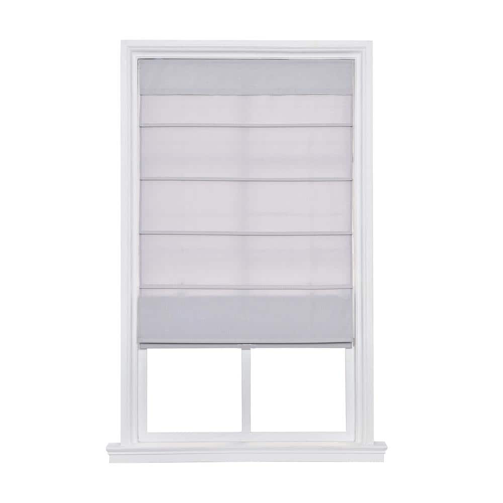 Dove Gray Cordless Light Filtering Lined Fabric Roman Shade - 33 in. W x 64 in. L price history on PriceWatchPro