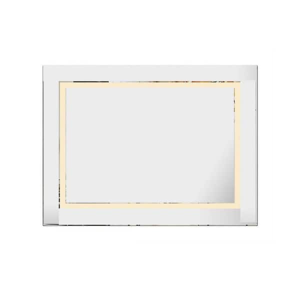 Silver 24 in. W x 32 in. H LED Rectangle Metal Framed Wall Mirror