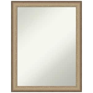 Elegant Brushed Bronze Narrow 21 in. H x 27 in. W Framed Non-Beveled Wall Mirror in Bronze