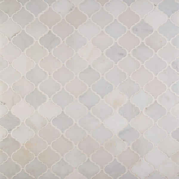 MSI Greecian White Arabesque 12 in. x 12 in. x 10 mm Polished Marble Mosaic Floor and Wall Tile (10 sq. ft./case)
