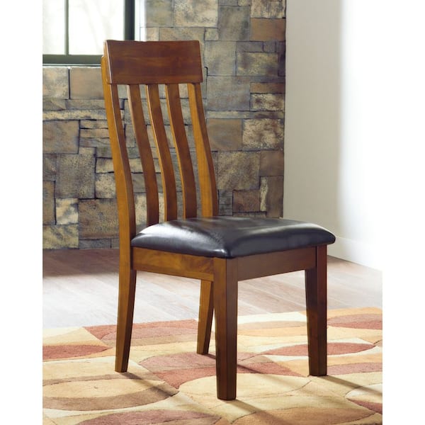 Ralene Brown Leather Upholstered Dining Chair Set of 2