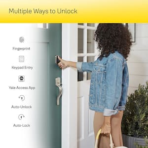Keyless Smart Door Lock with WiFi and Fingerprint Access; Black Suede