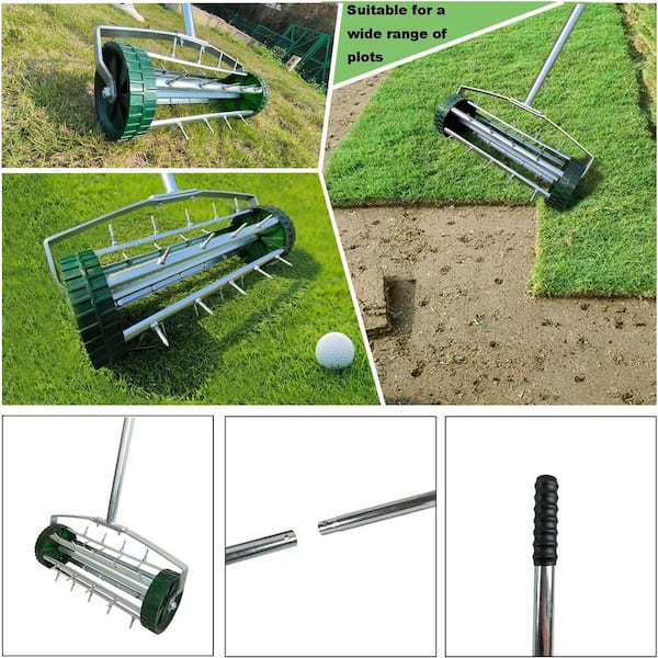Manual Core Aerator Lawn Tool - Core Lawn Aerator Tool With 3 Replaceable Hollow Tine For Grass