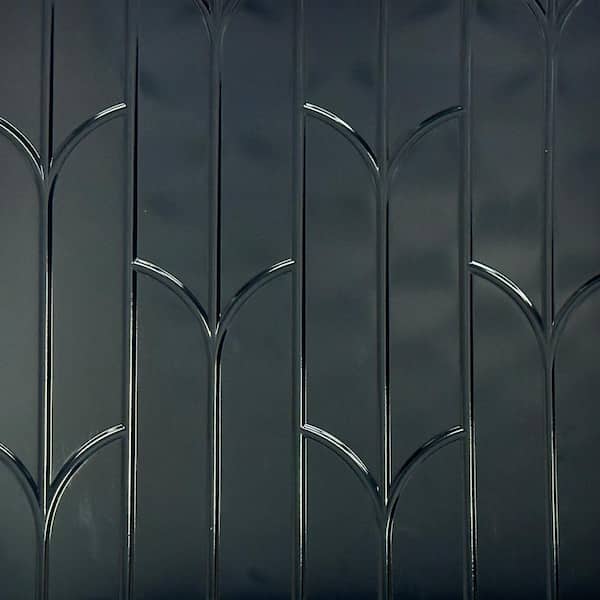 FROM PLAIN TO BEAUTIFUL IN HOURS Pandora Gloss Black 4 ft. x 8 ft. Faux Tin Glue-Up Wainscoting Panels (3-Pack) (96 sq. ft./Case)
