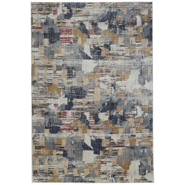 SCOTT LIVING Plateau Denim 8 ft. x 11 ft. Abstract Area Rug 674625