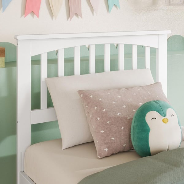 White Mission Headboard Twin