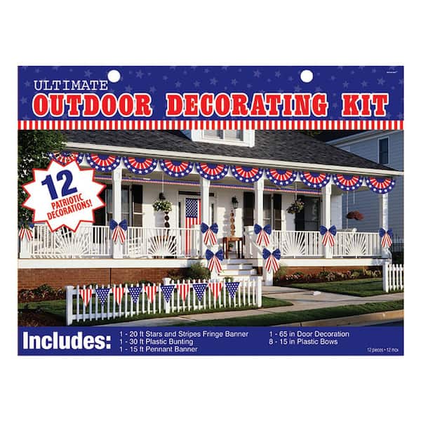 Amscan Patriotic Outdoor Decorating Kit (12-Count)