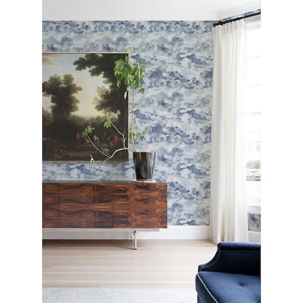 Nara indigo Toile Strippable Non Woven Wallpaper