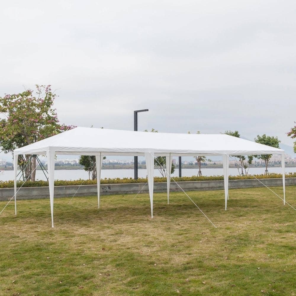 White Polyethylene 10x30 Outdoor Party Canopy Tent with Sidewalls