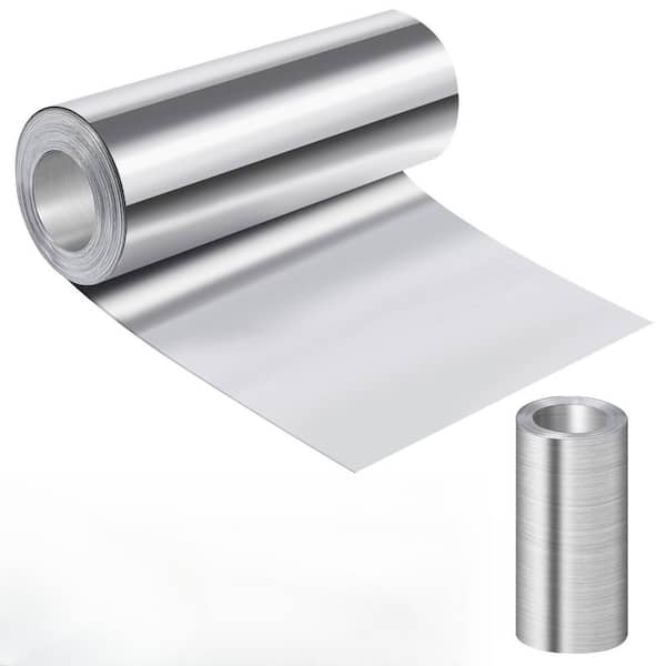 8 in. x 50 ft. Aluminum Roll Flashing, 0.2 mm Thickness Panels for Sealing Windows Doors, Shed Weatherproofing Areas