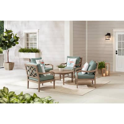 Light Brown Wood Patio Furniture Outdoors The Home Depot
