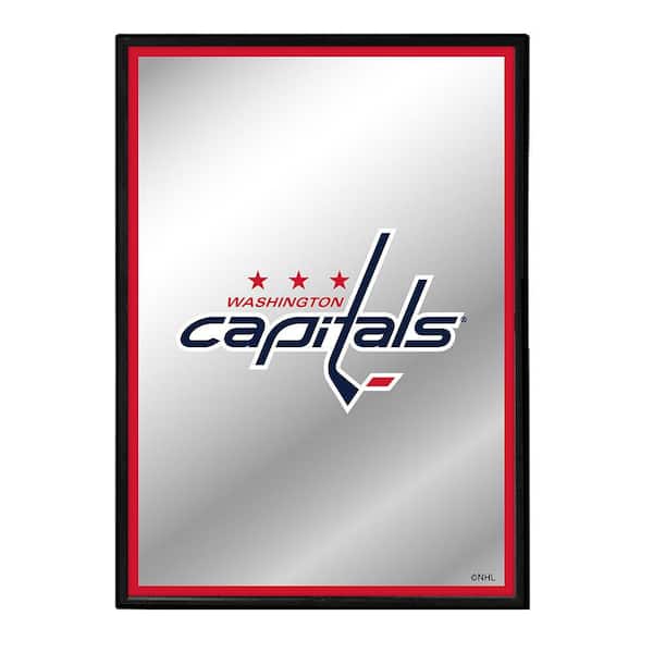 The Fan Brand In X In Washington Capitals Logo Framed Mirrored Decorative Sign NHWASH