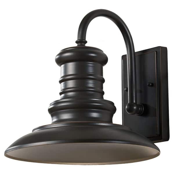 Generation Lighting Redding Station 1-Light Restoration Bronze Outdoor 12.5 in. Wall Lantern Sconce