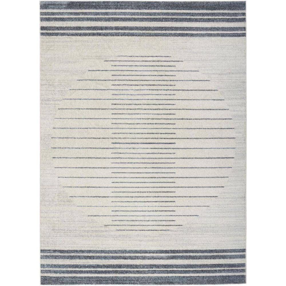 5' X 7' Blue and Ivory Geometric Power Loom Washable Area Rug price history on PriceWatchPro