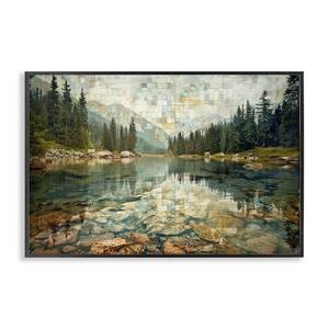 Tiled Mountain Landscape by LSR Design Studio Black Framed Nature Giclee Art Print 16 in. x 24 in.