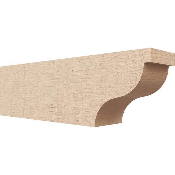 Ekena Millwork 4-in. x 6-in. x 20-in. Garner Woodgrain, Primed Tan Timberthane Polyurethane Rafter Tail Brace