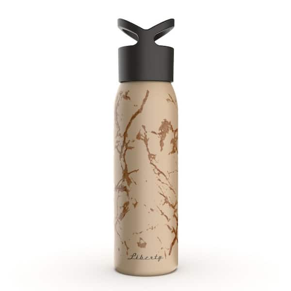 Liberty 24 oz. Caramelized Sandstone Reusable Single Wall Aluminum Water  Bottle with Threaded Lid 244141395STBLK - The Home Depot