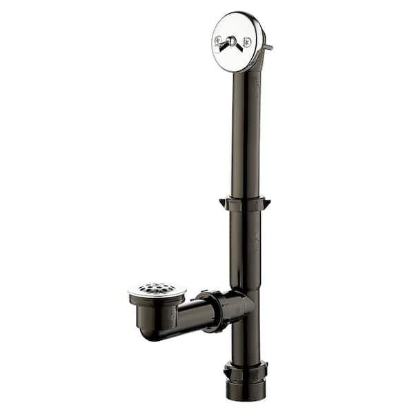 Everbilt Trip Lever 1-1/2 in. Black Poly Pipe Bath Waste and Overflow Drain in Chrome
