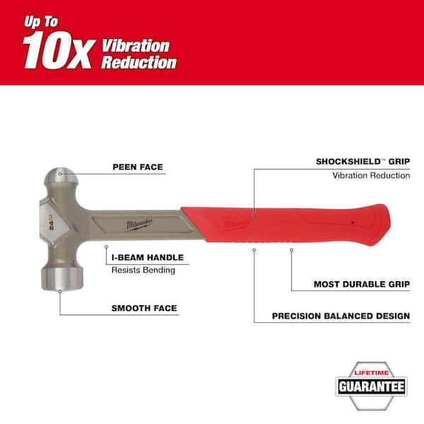 48 oz. Dead Blow Hammer with 32 oz. Dead Blow Ball Peen Hammer and 24 oz. Steel Ball Peen Hammer (3-Piece)