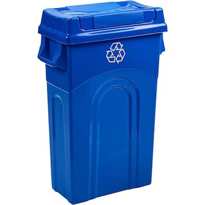 Rubbermaid Commercial Products Part # FG571473BLUE - Rubbermaid Commercial  Products 14 Gal. Blue Recycling Bin - Recycling Containers - Home Depot Pro