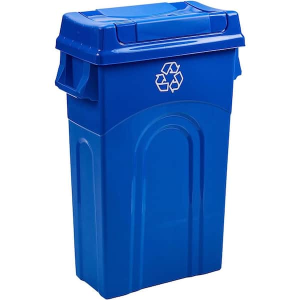 Mobile Heavy Duty Trash Container, 95 Gallon, Blue