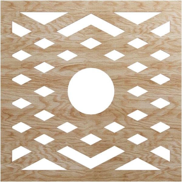 0.375 in. x 32 in. x 32 in. Wood Medallion Moulding