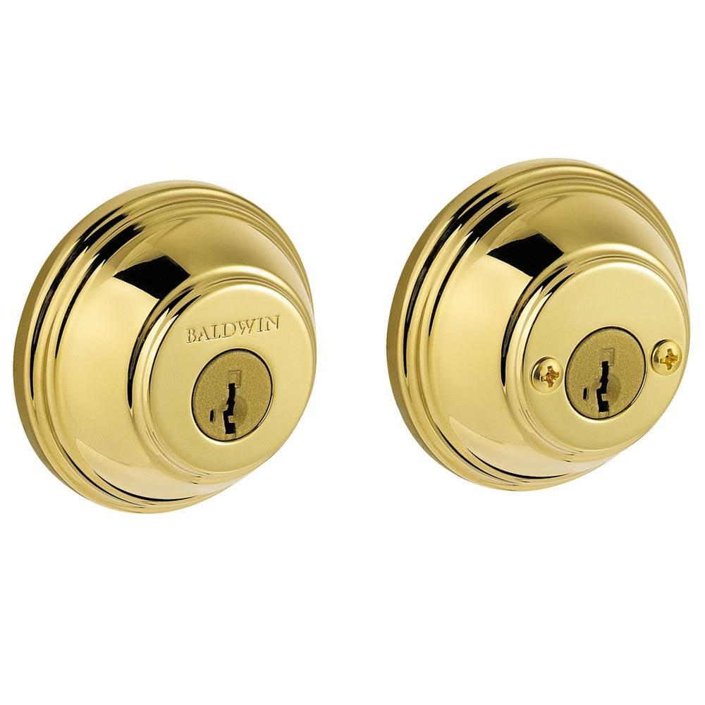 Baldwin Prestige Double Cylinder Polished Brass Round Deadbolt