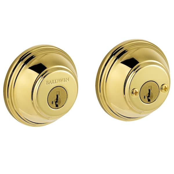 Baldwin Prestige Double Cylinder Polished Brass Round Deadbolt