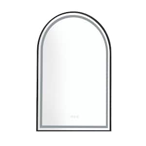 26 in. W x 39 in. H Rectangular Black Framed LED Mirror Anti-Fog Dimmable Wall Mount Bathroom Vanity Mirror