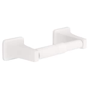 Futura Wall Mount Spring Loaded Toilet Paper Holder Bath Hardware Accessory in White