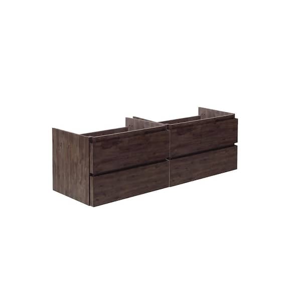 Fresca Formosa 70 in. Wall Mount Floating Double Bath Vanity Cabinet without Top in Acacia