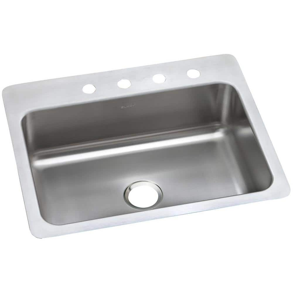 Dayton Stainless Steel 27  x 22  x 8   Single Bowl Dual Mount Sink  3 Hole