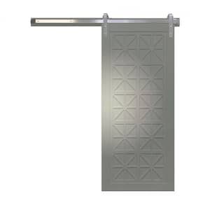 36 in. x 84 in. Lucy in the Sky Dove Wood Sliding Barn Door with Hardware Kit in Stainless Steel
