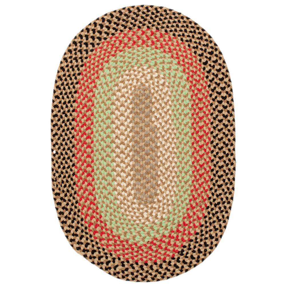 Super Area Rugs Plymouth Oval 7' x 9' Earthtone Geometric Farmhouse