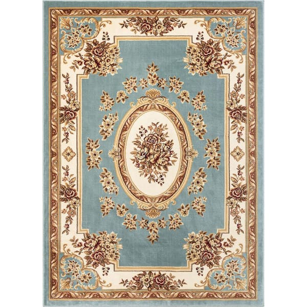 Well Woven Timeless Le Petit Palais Light Blue 11 ft. x 15 ft. Traditional Area Rug