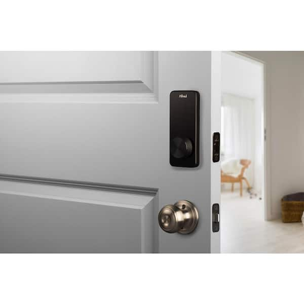 Alfred Db1 B Black Smart Single Cylinder Electronic Deadbolt Lock With Key Override And Zwave Db1 B Bl The Home Depot