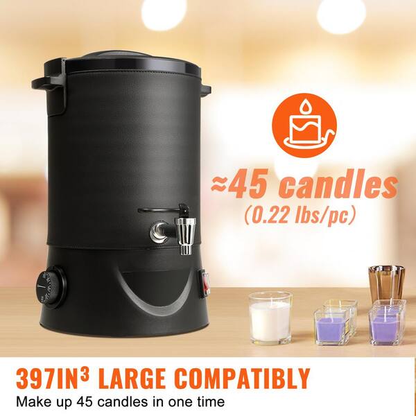 Leerie 30Lbs Digital Commercial Wax Melter - D15 Large Candle Making Pot With Temperature Control, 60-100°C Range