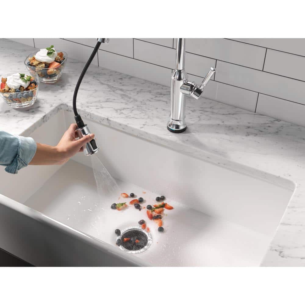 Renaldi Chrome Touchless Pull-down Kitchen Faucet with Pull-out Spray
