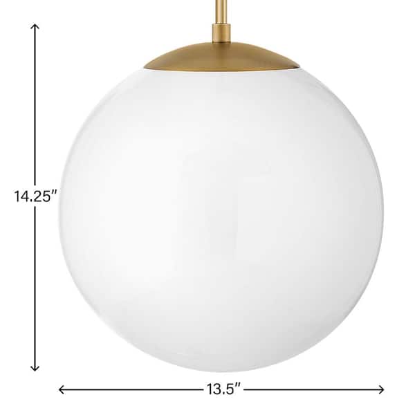 HINKLEY - Warby 1-Light Heritage Brass Globe Pendant Light