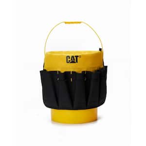 Tool storage, 18 in., 26 pockets , Black and yellow, 600-D Polyester ,Bucket Organizer, Fits most 5 Gal. buckets