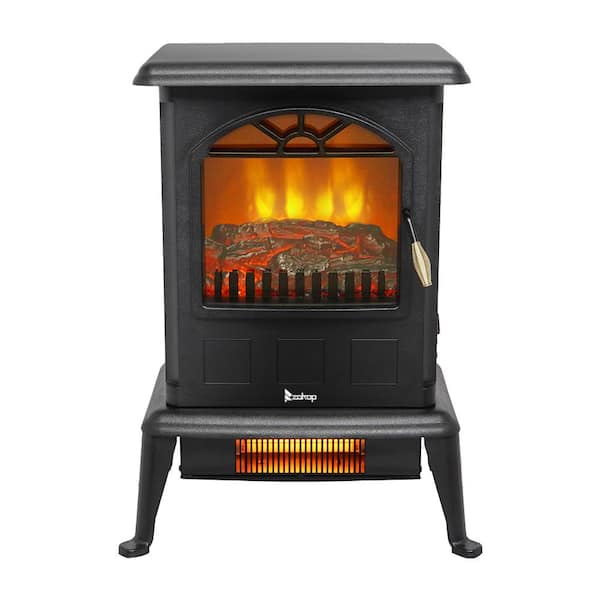 Karl home 17 in. Freestanding Infrared Electric Fireplace in Black ...