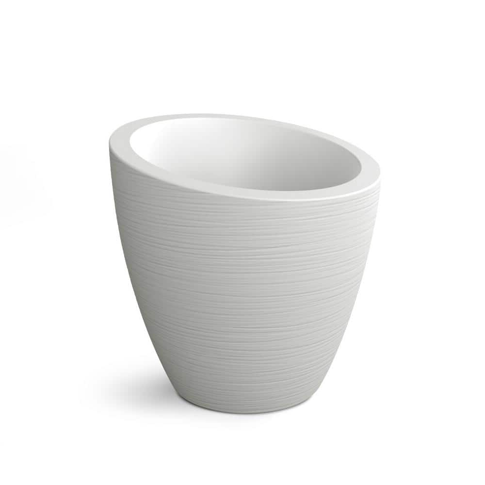 Modesto 22" Grooved White Polyethylene Round Planter