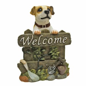 11.5 in. H Jack Russell Garden Terrier Dog Welcome Statue