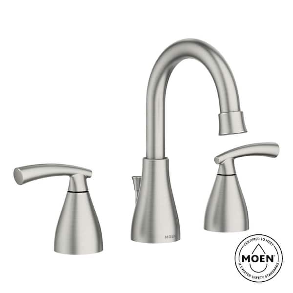 MOEN Essie 8 in. Widespread 2-Handle Bathroom Faucet in Spot Resist Brushed Nickel (Valve Included)